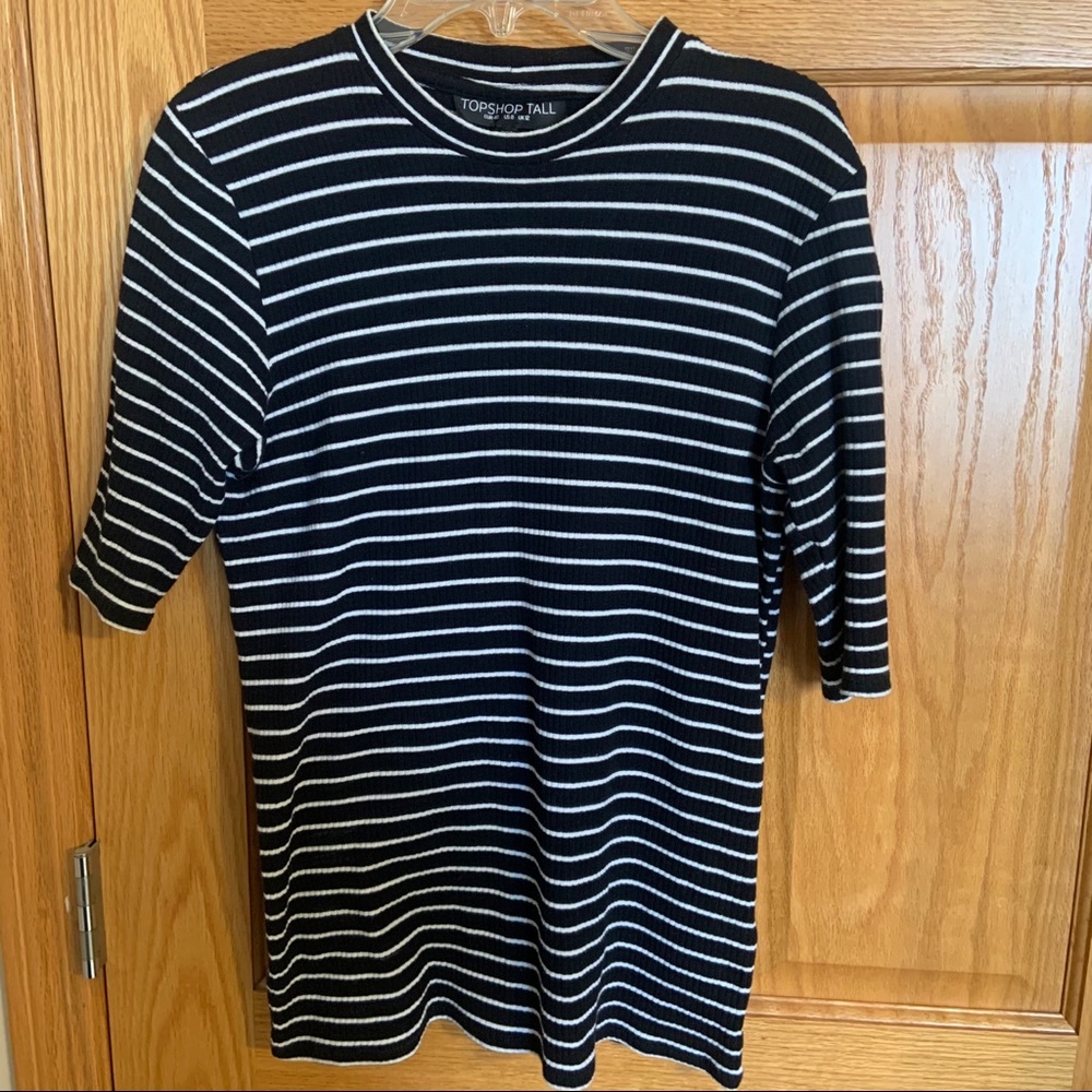 Topshop Black Striped Tee